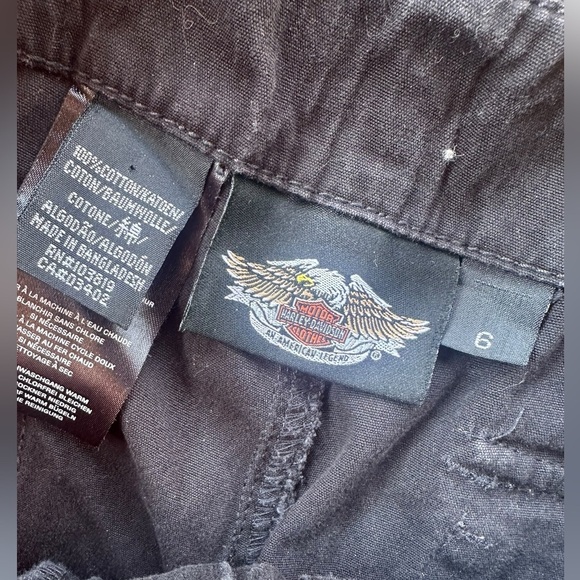 Harley Davidson Y2K Women Low Rise Biker Shorts Size US 6 Cotton Logo Grunge - Picture 5 of 5